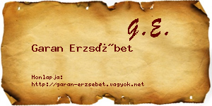 Garan Erzsébet névjegykártya